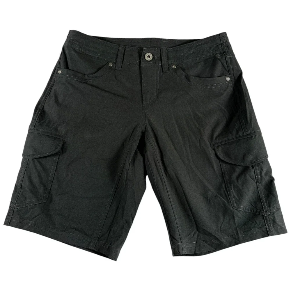 Kuhl Cargo Shorts Womens Size 4 Black Hiking Outdoor Workwear Lightweight Gear
